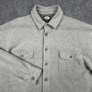 VTG Tommy Bahama Shirt Jacket Men XXL Grey Ribbed Cotton Heavyweight Shacket Y2K